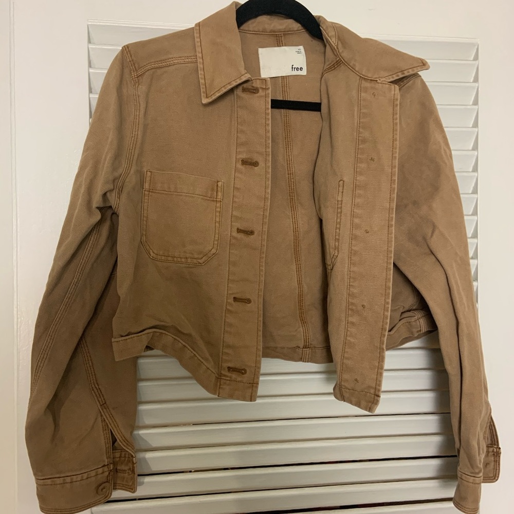 XS Wilfred free light brown denim crop jacket